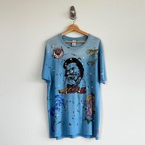 Rare Vintage Ed Hardy x Che Guevera 2004 Oversized Tee / Blue Tee ( XL )